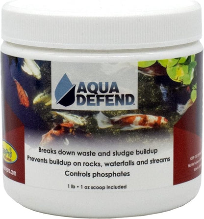 EasyPro AQD1 Aqua Defend All Natural Pond Water Treatment - 1 lb Jar Additive to Bind phosphates, Buffer pH and Help Settling of Particles