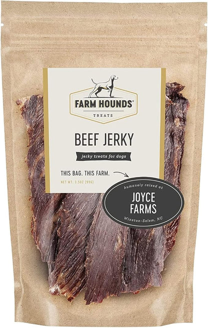 Farm Hounds - Beef Jerky - Premium Natural Jerky for Dogs - 100% Humanely Raised Cattle - Break-to-Size - Great for Training & Treats - No Fillers - Made in USA - 3.5 oz - 2 Pack