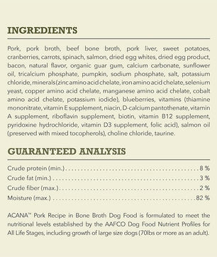 ACANA Premium Chunks Pork Recipe in Bone Broth Wet Dog Food