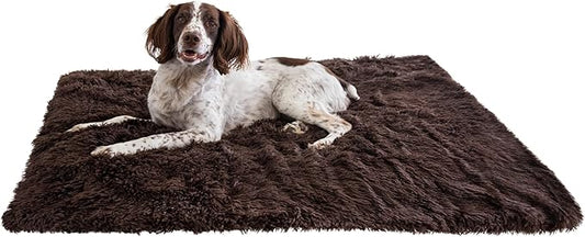 Best Friends by Sheri Calming Shag Dog Blanket – Ultra Soft Faux Fur Pet Throw, Anxiety-Relief, Lightweight Warm Bed Cover for Dogs and Cats, Machine Washable, Dark Brown, 40" x 50"