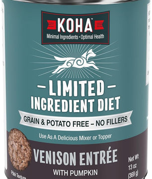 KOHA Limited Ingredient Diet Venison Entrée for Dogs - Grain Free Wet Dog Food with No Fillers - Sensitive Stomach Venison Dog Food, 13 oz - Trial Pack (3 Cans)