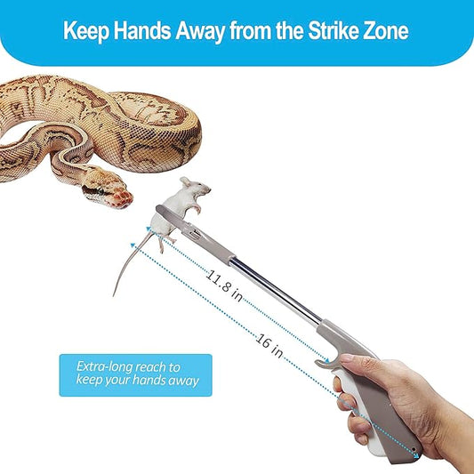 Snake Feeding Tongs, 16 Inch Reptile Feeding Tongs, Ball Python Accessories, Extra Long Large Tweezers for Boa, Kingsnake, Hognose Snake, Corn Snake, Terrarium Supplies for Snake