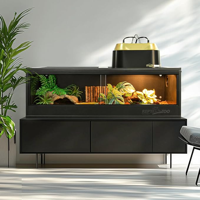 Dual Reptile Light Fixture with Switches, High Reflection Dome Reptile Heat Lamp Fixture, Terrarium UVB Basking Bulb Fixture for Reptiles Bearded Dragon Snake Tortoise, Max 150W Each