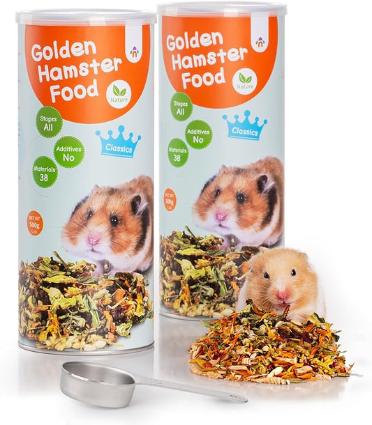 Niteangel Golden Hamster Food & Treats - Small Animal Natural Food for Syrian Golden Hamsters or Other Small-Sized Pets