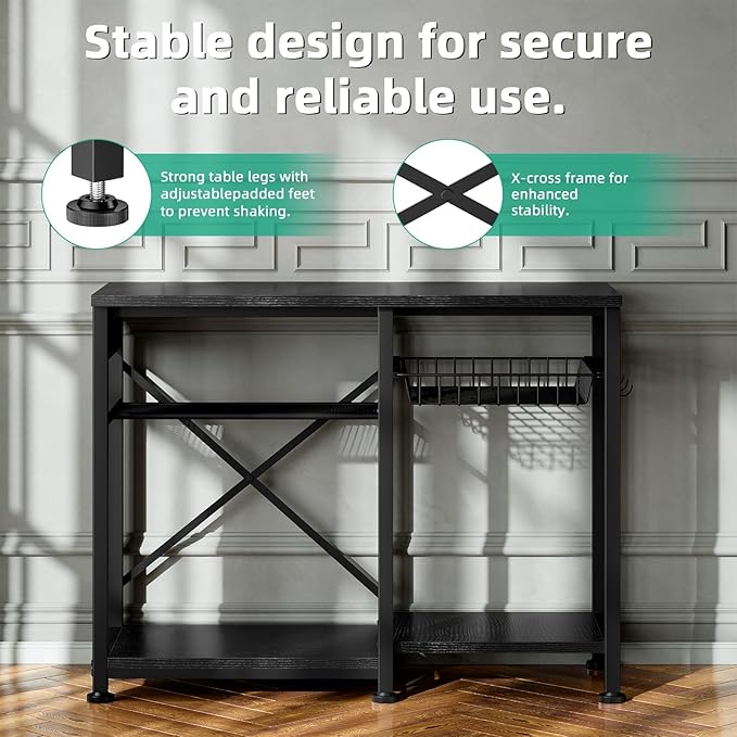 20-29 Gallon Aquarium Stand with 6 ft Power Strip, 5-Tier Metal Frame Fish Tank Stand 20 Gallon Fish Tank Stand 31.5" L*15.75" W Tabletop 400lbs Capacity (Pure Black, 20-29 Gallon)