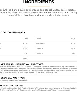 Go! Solutions Sensitivities Limited Ingredients, Grain-Free Dry Dog Food, Duck Recipe for Sensitive Stomach, 3.5 lb Bag