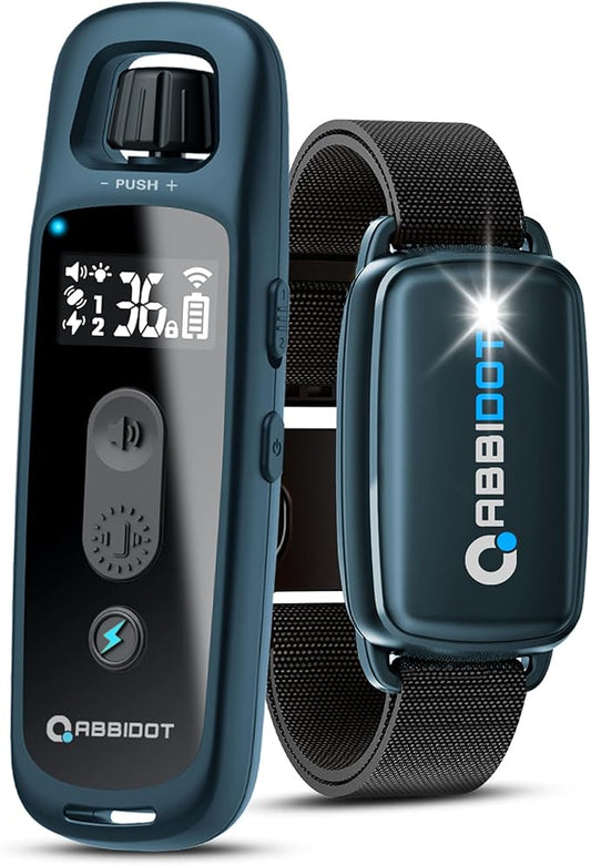 ABBIDOT Dog Shock Collar, 3300 FT Dog Training Collar with Remote, IPX7 Waterproof with 4 Training Modes, Rechargeable E-Collar for Small Medium Large Dogs (5-120 lbs)