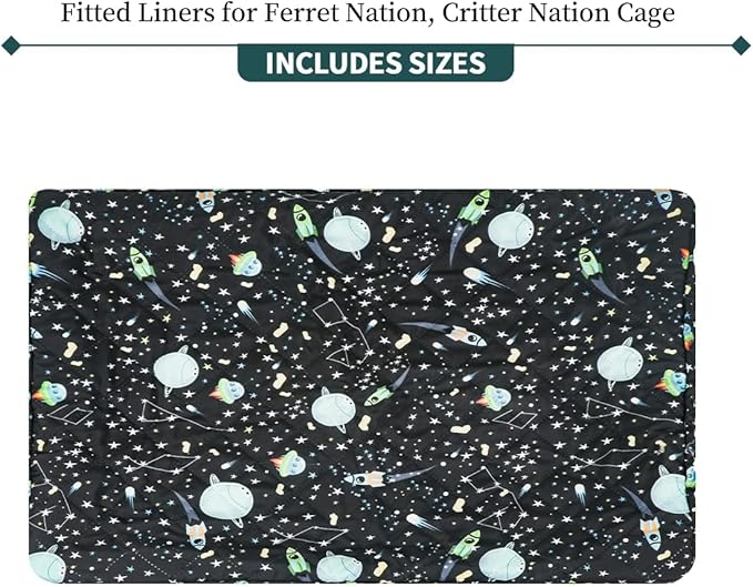 YKD Ferret Cage Liners for Ferret Nation & Critter Nation Cages, Waterproof Chinchilla Cage Accessories, Washable Bedding, for Ferrets, Chinchillas, Rats, Fancy Rat, Small Furry Pet (Bottom Pan Liner)