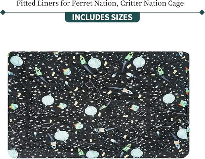 YKD Ferret Cage Liners for Ferret Nation & Critter Nation Cages, Waterproof Chinchilla Cage Accessories, Washable Bedding, for Ferrets, Chinchillas, Rats, Fancy Rat, Small Furry Pet (Bottom Pan Liner)