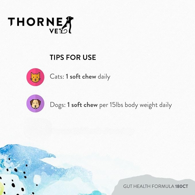 ThorneVET Gut Health Formula – Gastrointestinal Support for Dogs, Cats & Horses, 180 Soft Chews