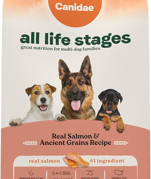 Canidae All Life Stages Real Salmon & Ancient Grains Recipe – High Protein Premium Dry Dog Food for All Ages, Breeds, and Sizes– 27 lbs.