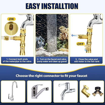 GADFISH Gravel Vacuum for Aquarium Water Changer Fish Tank Cleaning Tools, Siphon Universal Quick Pump Aquarium Water Changing (70ft)