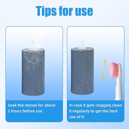 AQUANEAT Aquarium 4"x2" Cylinder Air Stone Fish Tank Aerator Diffuser Hydroponics (4 pcs)