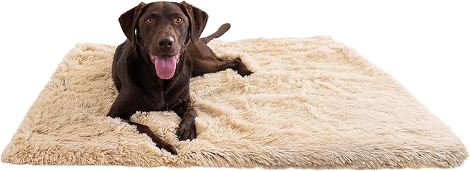 Best Friends by Sheri Calming Shag Dog Blanket – Ultra Soft Faux Fur Pet Throw, Anxiety-Relief, Lightweight Warm Bed Cover for Dogs and Cats, Machine Washable, Taupe, 40" x 50"