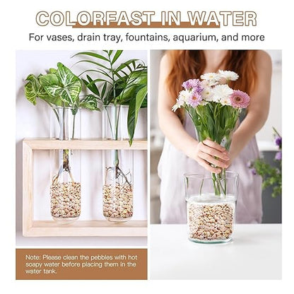 NUPICK 6 lbs Pebbles for Indoor Plants, 3/8 Inch Pea Gravel for Fish Tank, Decorative Rocks for Succulent, Natural River Stones for Vases, Cactus, Landscaping, Bird Bath, Aquarium, Peach