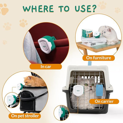 Cat Calming Diffuser for Travel – Pheromone Diffuser for Cats & Kittens to Reduce Anxiety and Stress-Related Behaviors, No Electricity Needed, Long-Lasting Enhanced Calming Aid (2 Pack)