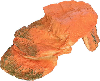 Reptile Rock Hide Cave Hiding Place, Rock Basking Platform,Great for Lizards,Snakes,Turtles,Geckos,Frogs,Amphibians,Small Animals - Lagrge Size(Yellow-Orange)