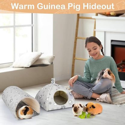 Unicorn Catcher Guinea Pig Hideout and Tunnel, 2 Pack Soft Washable Guinea Pig Bedding for Cages