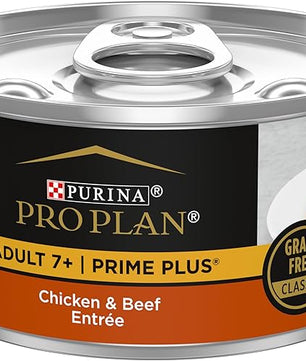 Purina Pro Plan Senior Cat Food Wet Pate, Chicken and Beef Entree - (Pack of 24) 3 oz. Pull-Top Cans