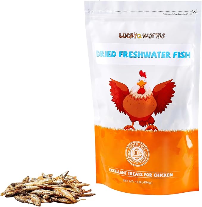 Dried Freshwater Fish, 1 Lbs Resealable Bag - Natural High-Protein Food for Turtles, Reptiles, Large Tropical Fish, Cats, Small Pets and Chicken - Crude Protein 30% Min