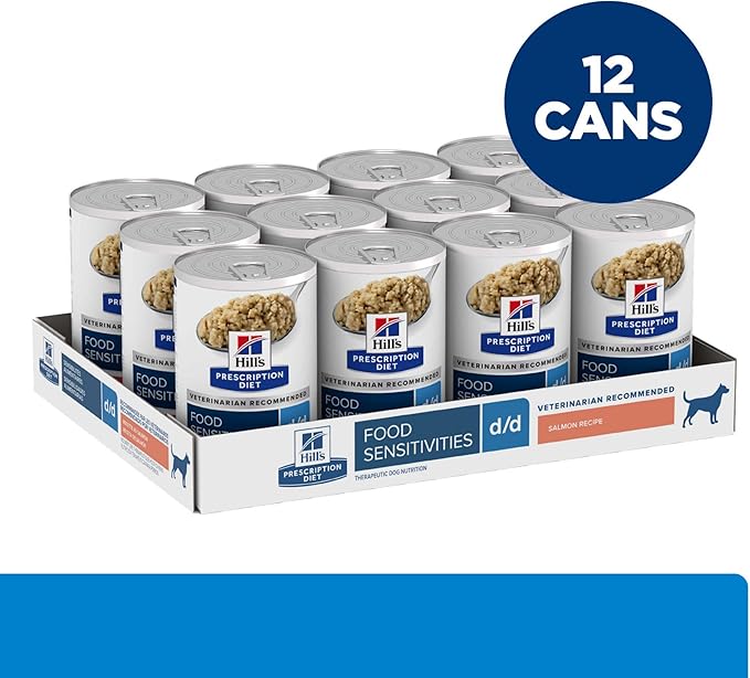 Hill's Prescription Diet d/d Skin/Food Sensitivities Salmon Formula Canned Dog Food, Veterinary Diet, 13 oz., 12-Pack Wet Food
