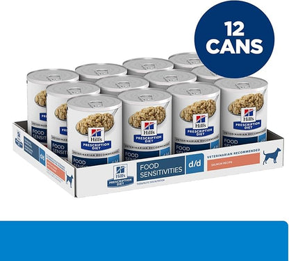 Hill's Prescription Diet d/d Skin/Food Sensitivities Salmon Formula Canned Dog Food, Veterinary Diet, 13 oz., 12-Pack Wet Food