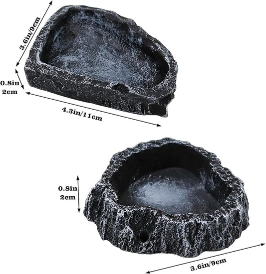 3 Pack Resin Reptile Dish for Food and Water, Hermit Crab Accessories, Hermit Crab Supplies, Hermit Crab Water Bowl, Habitat Accessories for Hermit Crab, Bearded Dragon, Gecko, Tortoise