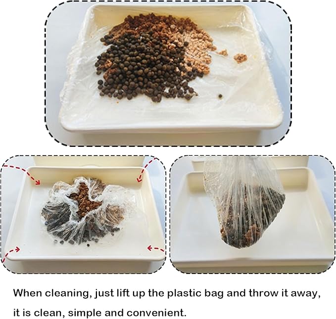 Disposable Small Animal Cage Liners, Rabbit Tray Film Liner Bunny Litter Pan Bags Guinea Pig Cage Toilet Plastic Film for Bird Hamster Chinchilla Hedgehog (50 PCS, 24'')