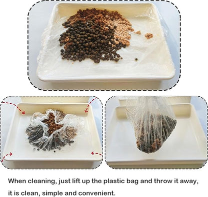 Disposable Small Animal Cage Liners, Rabbit Tray Film Liner Bunny Litter Pan Bags Guinea Pig Cage Toilet Plastic Film for Bird Hamster Chinchilla Hedgehog (50 PCS, 24'')