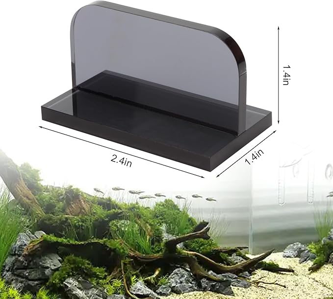 6 Pcs Acrylic Aquarium Lid Handles, Transparent Grey Glass Fish Tank Cover Handle with Adhesive Sticker, Rectangle Aquarium Tank Lid Replacement Handle for Aquarium Fish Cover Holder