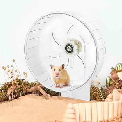 Silent Hamster Exercise Wheel - Hamster Toys Cages Accessories 9.45 Inch Running Spinner with Adjustable Stand Quite Runner for Small Animal Pet Gerbil Dwarf Syrian Hedgehog Rat Mouse Mice