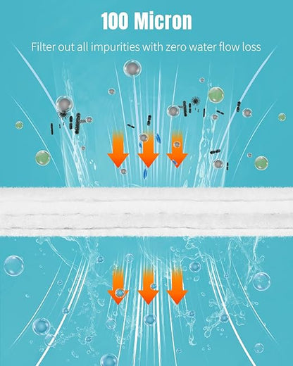 Pawfly Aquarium Polishing Filter Pad, 100 Micron Fine Water Polishing Pad for Fish Tank Filters, 36 x 24 Inch Cut-to-Fit Aquarium Filter Floss, High Density Filter Media Pad for Ponds & Sumps