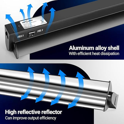 REPTI ZOO Switchable UVB Light for Reptiles, 24W T5 UVB Light Combo Kit for Tropical & Desert Reptile, 22.6" Terrarium Hood Lamp Fixture with UVB 10.0 Bulb for Bearded Dragon Snake Gecko Lizard Turtle