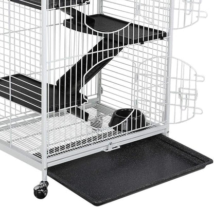 Yaheetech 52-inch Rat Cage Multi Level Rolling Pet Cage for Ferret/Chinchilla/Squirrels/Bunny with Water Bottle, White