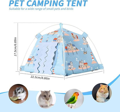 Hamster Mini Tent Hideout, No Bottom Lightweight & Easy to Clean, Rat Bed Without Installing Syrian Hamster Bed House, Suitable for Mouse, Fancy Rat, Chipmunk and Mini Guinea Pig (Beige)