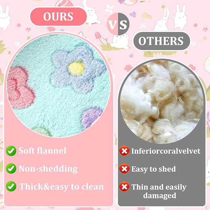 15.7X14 Inch Rabbit Bed, Padded Concave Bed for Small Animals, Cuddle Cushion Plush Mat with Cotton Lounger Pillows for Guinea Pigs, Hamsters, Rabbits, Rats and Bearded Dragons (Blue)