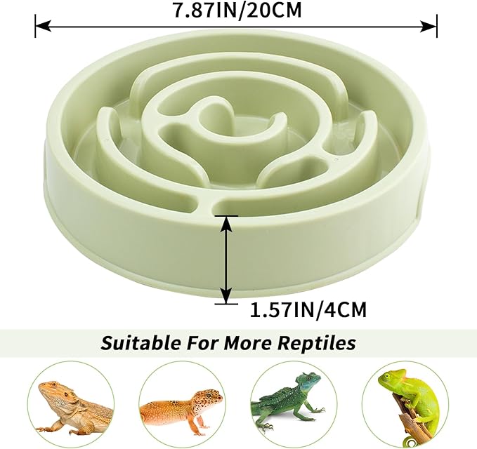 Bearded Dragon Maze Bowls Puzzle, Bearded Dragon Feeding Dish Food Bowl, Reptile Feeding Dish to Slow Down Eating, Worm Dubia Cricket Anti-Escape Food Bowl