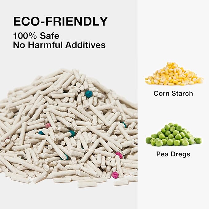 VETRESKA Tofu Cat Litter,Kitty Litter Flushable Strong Clumping Cat Litter Pellets Ultra Absorbent,Dust-Free Tofu Litter,Original(5.5lb×2bags)