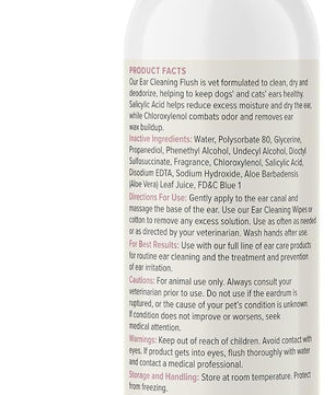 Vetnique Oticbliss Cat & Dog Ear Cleaners: Medicated Dog Ear Drops for Infection, Antiseptic Flush, & Wipes to Reduce Itchy Ears & Head Shaking - Vet Recommended for Itchy Ears (8oz, Flush)