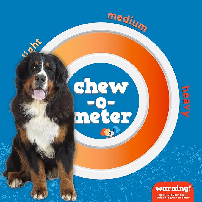 Jack&Pup 5-6" Filled Dog Bones for Large Dogs, Flavored Shin Dog Bones Long Lasting, Stuffed Bone for Dogs, High Protein, Bully Stick Flavor - 3 Pack