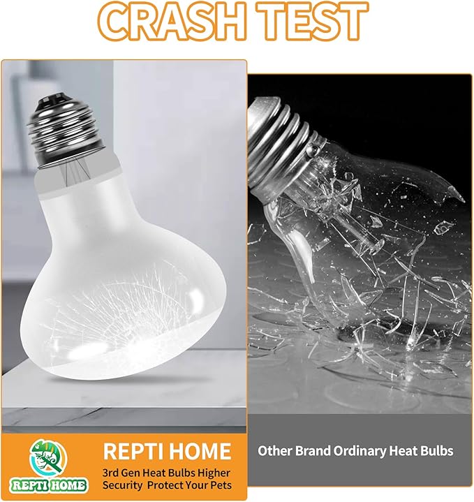 New Upgrade Reptile Heat Lamp Bulb (3rd Gen No Broken), 75W 2 Pack Basking Spot Light for Reptiles & Amphibians,UVA Daylight Heat Bulb for Bearded Dragon, Turtle