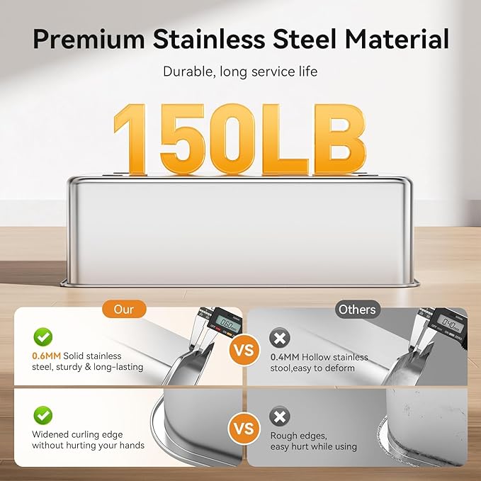 2 Pack 28" Extra Large XXL Stainless Steel Cat Litter Boxes with Lid Metal Cat Litterbox Pan for Big Cats and Multiple Cats, Anti-Leakage, Easy Cleaning, Include Scoop