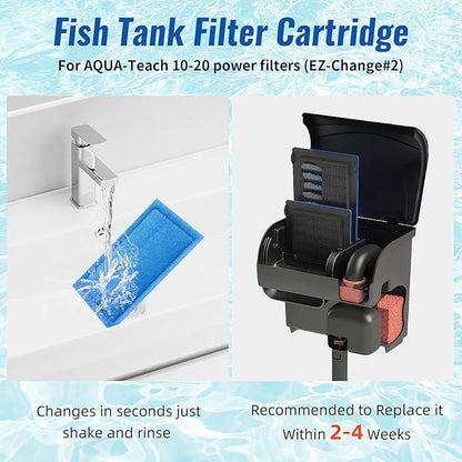 8 Pack Aquarium Filter Cartridge for Marineland Rite-Size B, Fish Tank Filters for Aqua-Tech EZ-Change #2, 10-20 Power Filter and for Marineland Penguin PRO Power Filters 100/125/175