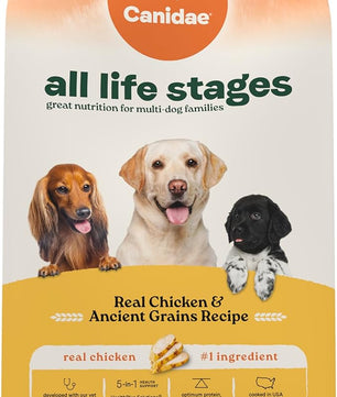 Canidae All Life Stages Real Chicken & Ancient Grains Recipe – High Protein Premium Dry Dog Food for All Ages, Breeds, and Sizes– 27 lbs.