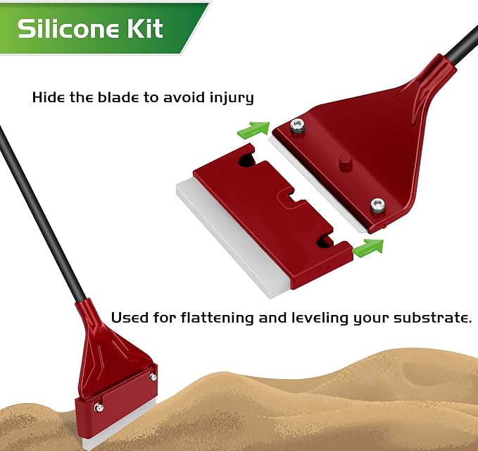 24.5’’ Professional Algae Scraper, Aquarium Blade Cleaner with 10 Pcs Replaceable Blades Stubborn Algae, Suitable for Water Tank Size Above 30 Gallons