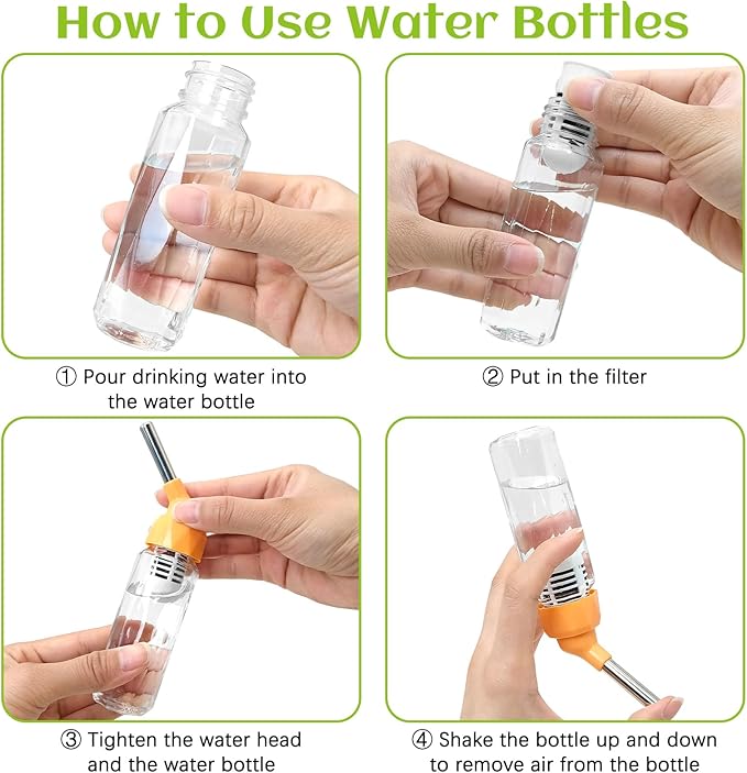 BNOSDM 3 in 1 Ceramic Hamster Hideout Hamster Food Bowl Hamster Water Bottle with Stand for Glass Tanks - Mushroom Shape Hamster Cage Accessories Cool Hides for Dwarf Syrian Mice Gerbils (Red)