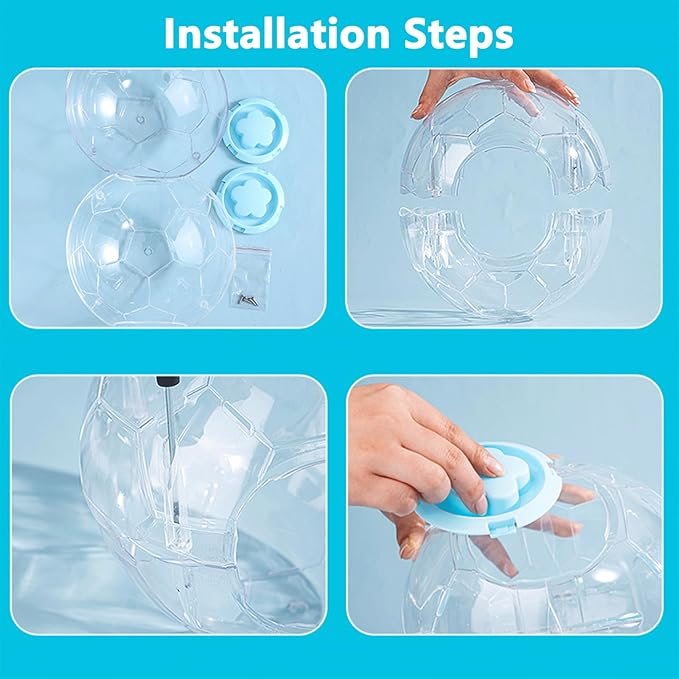 Hamster Ball 5.9 Inch – Dwarf Hamster Running Ball, Small Hamster Exercise Ball with Football Design and Four Metal Screws (5.9in)