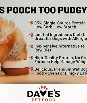 Dave's Pet Food Grain Free Wet Dog Food (95% Chicken & Chicken Liver), Made in USA Single-Source Protein, Limited Ingredients, 12.5 oz Cans (12 Pack)