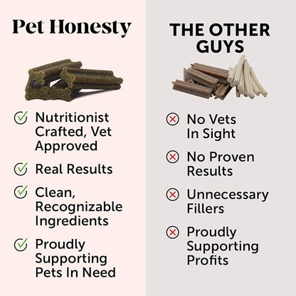 Pet Honesty Allergy Support Fresh Dental Sticks - Dental Treats for Dogs - Dental Dog Chews - Immune Health + Allergy Support for Dogs - Freshen Dog Breath, Reduce Plaque + Tartar - 30 Sticks