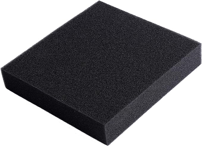 AQUANEAT Aquarium Filter Sponge Open Cell Foam Sheet Bio Sponge Filter Media Pad HMF Fish Tank Sump Divider (11" Lx 10.25" W x 2" H, Black)